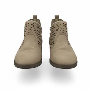 OshKosh B’gosh Girls Ankle Boots Size 2M Taupe Side Zip Cutout Booties